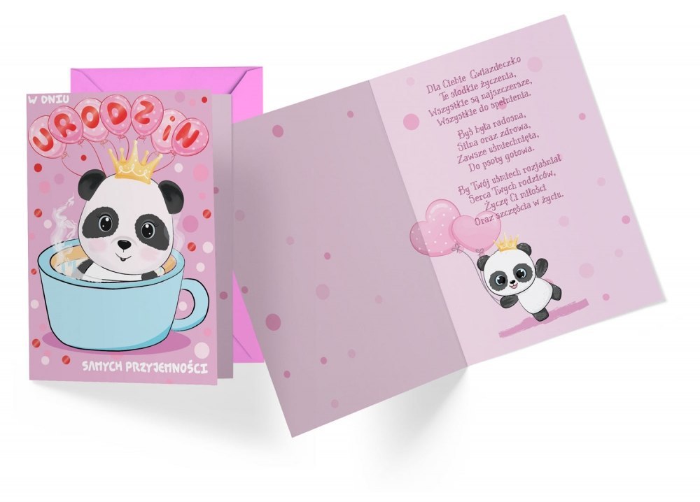 B6 BIRTHDAY TICKET WITH KOP PANDA KUKART PR-411 PASSION CARDS - CARDS